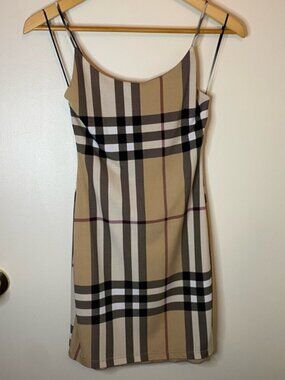 Plaid Bodycon Strap Mini Dress